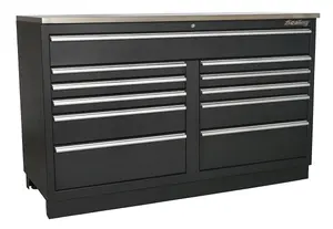 Sealey Modular Floor Cabinet 11 Drawer 1550mm Heavy-Duty APMS04