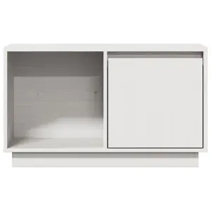 vidaXL TV Cabinet White 74x35x44 cm Solid Wood Pine