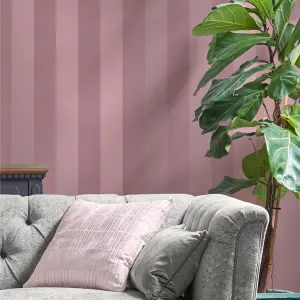 Laura Ashley Lille Pearlescent Purple Stripe Smooth Wallpaper