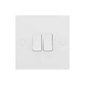 BG 16A 2 way 2 gang Light switch Gloss White