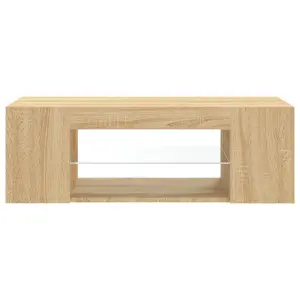 vidaXL TV Cabinet with LED Lights Sonoma Oak 90x39x30 cm