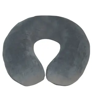 Spare Cover for Blue Memory Foam Neck Cushion - Grey Soft Velour Cover