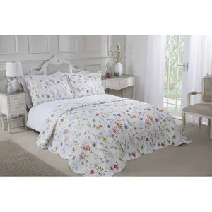 Warnant Polyester Floral Bedspread with Pillow Shams 250 x 250 cm