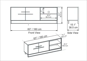 Decorotika Polka TV Stand TV Unit for TVs up to 72 inch