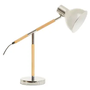 Interiors by Premier Chrome Finish Table Lamp, Adjustable Height Lamp, Easy-to-Use Chrome Table Lamp, Focused Office Lamp