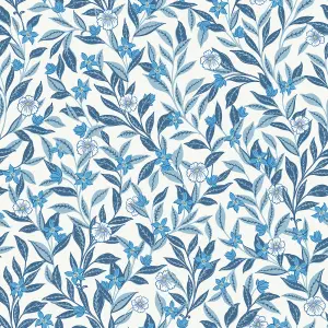 Galerie Mulberry Tree Blue Floral Leaf Wallpaper Roll