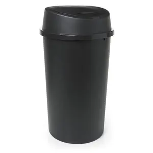 Plastic Touch Top Waste Bin - 189.27L Black