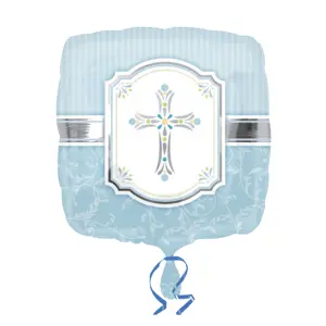 Amscan 18 Inch Boys/Girls Communion Blessings Square Foil Balloon Blue (One Size)