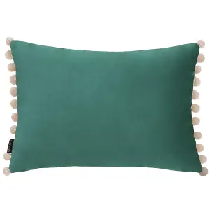 Paoletti Fiesta Velvet Pom Pom Feather Filled Cushion