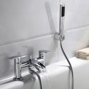 Nes Home Corry Waterfall Bath Filler, Shower Mixer Tap & Waste Chrome