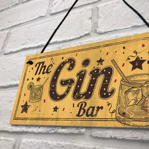 Red Ocean Decorative Drink Gin Bar Funny Gift Man Cave Home Bar Hanging Plaque Pub Sign Gifts