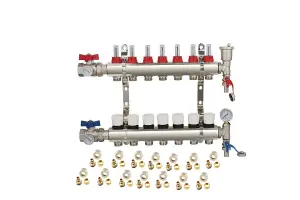 Warmer System Underfloor Heating 7 Port PSW Manifold with Grundfos Pump and Blending Valve Set