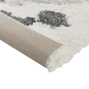 Shaggy Area Rug 160 x 230 cm White and Grey GORIS