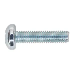 Sealey Machine Screw M6 x 25mm Pan Head Pozi Zinc DIN 7985z Pack of 50 MSP625