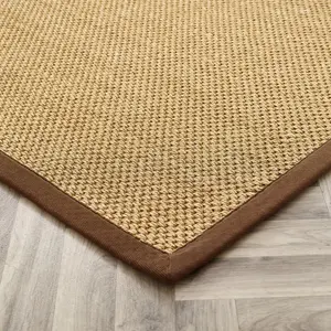 Origins Sisal Rug Warm Natural with Dark Brown Border 160CM x 230CM