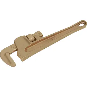 250mm Non-Sparking Pipe Wrench with 45mm Jaw Capacity - Durable Beryllium Copper Tool