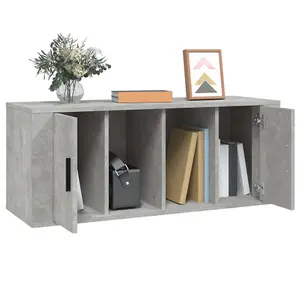 Berkfield TV Cabinet Concrete Grey 100x35x40 cm Engineered Wood