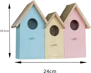 3 In 1 Wooden Wild Garden Bird Houses Nesting Box Predator Proof Small Birds