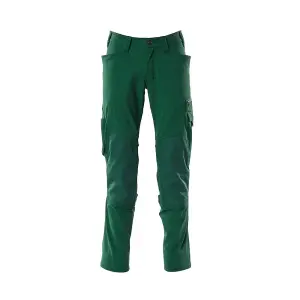 Mascot Accelerate Stretch Trousers with Kneepad Pockets - Green   (35.5) (Leg Length - Long)