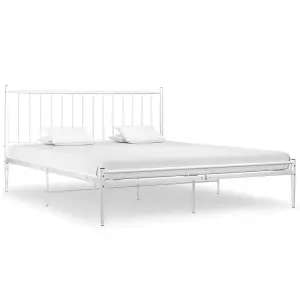 Berkfield Bed Frame White Metal 180x200 cm 6FT Super King