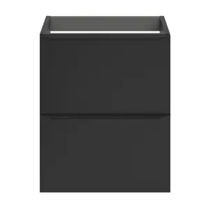 GoodHome Imandra Slimline Matt Black Wall-mounted Bathroom Cabinet (H) 600mm (W) 500mm