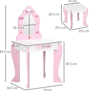 Playful Haven Pink Kids Dressing Table Set