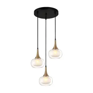 Luminosa Konila Modern 3 Light Cluster Pendant Ceiling Light, G9