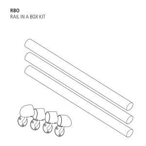 Cheshire Mouldings Rail in a Box Oak/Chrome Complete Set (L) 3.6m