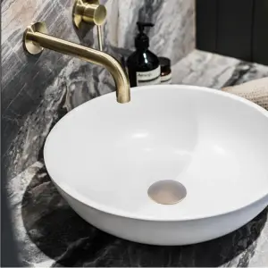 ENKI Pop Up Antique Brass Round Unslotted Solid Brass Basin Waste W12