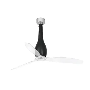 Luminosa Eterfan Medium Ceiling Fan Matt Black, Clear - Optional LED Light Sold Separately