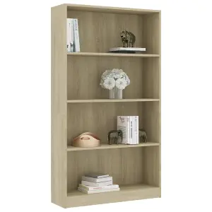 Berkfield 4-Tier Book Cabinet Sonoma Oak 80x24x142 cm Engineered Wood