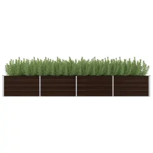 Berkfield Garden Raised Bed Brown 320x80x45 cm Galvanised Steel