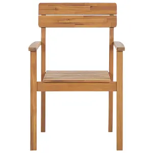 Set of 6 Garden Chairs FORNELLI Acacia Wood Light Wood