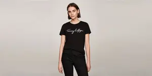 Tommy Hilfiger - Heritage Crew Neck Logo T-Shirt - Women - Black - XXXL