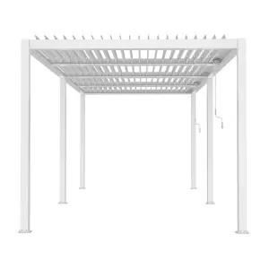 Primrose Living Deluxe White Veranda with Louvered Shutter Roof 6m x 3m