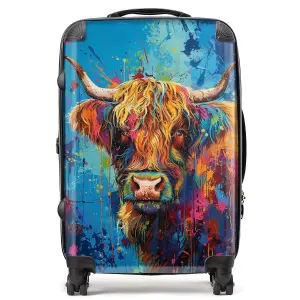 Splashart Highland Cow Suitcase - Medium