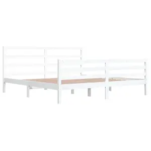 Berkfield Bed Frame White Solid Wood Pine 200x200 cm