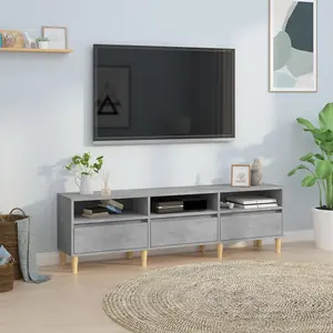 Berkfield TV Cabinet Concrete Grey 150x30x44.5 cm Engineered Wood