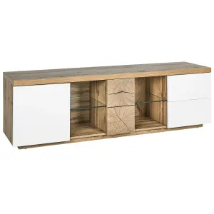 Beliani Modern TV Stand Light Wood FARADA