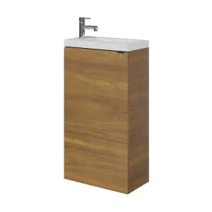 GoodHome Imandra Walnut effect Single Freestanding Bathroom Cloakroom unit (H) 790mm (W) 440mm