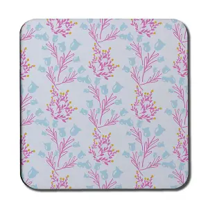 Pink & Blue Flower Design (Coaster) / Default Title