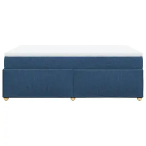 Berkfield Box Spring Bed with Mattress Blue 120x200 cm Fabric