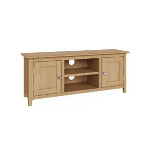 Large Natural Oak 2 Door TV Unit