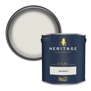 Dulux Trade Heritage Ash White Velvet matt Wall paint, 2.5L