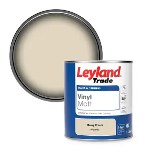 Leyland Trade Vinyl Matt Walls & Ceilings Emulsion Paint Heavy Cream (PPG1098-2) 1L