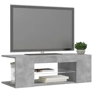 Berkfield TV Cabinet with LED Lights Concrete Grey 90x39x30 cm