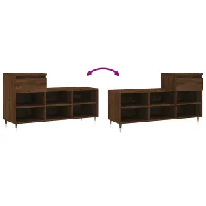 Berkfield Shoe Cabinet Brown Oak 102x36x60 cm Engineered Wood