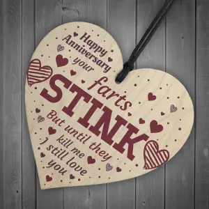 Red Ocean Funny Anniversary Card Anniversary Gifts For Him / Her Gifts For Couples Keepsake Wooden Heart Plaque