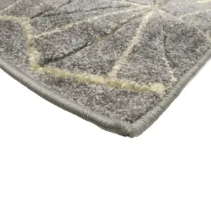 Portland Grey Geometric Small Rug, (L)150cm x (W)80cm