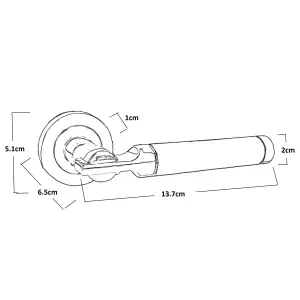 Electra Door Handles Latch Lever on Rose Duo - Chrome Satin 140mm